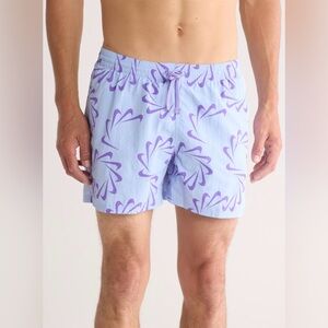 Nike men’s blue and purple check logo lined swim trunks size XL‎